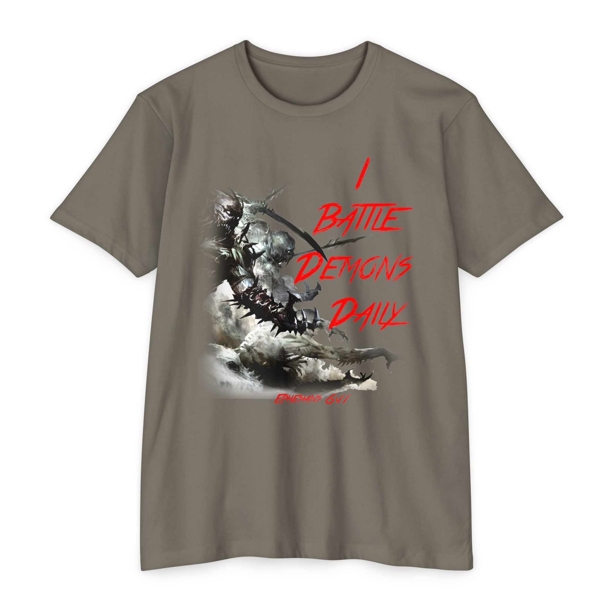 Battle Demons Daily Unisex T-Shirt, Motivational Tee, Gift for Gamers, Unique Graphic Tee, Casual Wear for Every Day, Comfortable Clothing