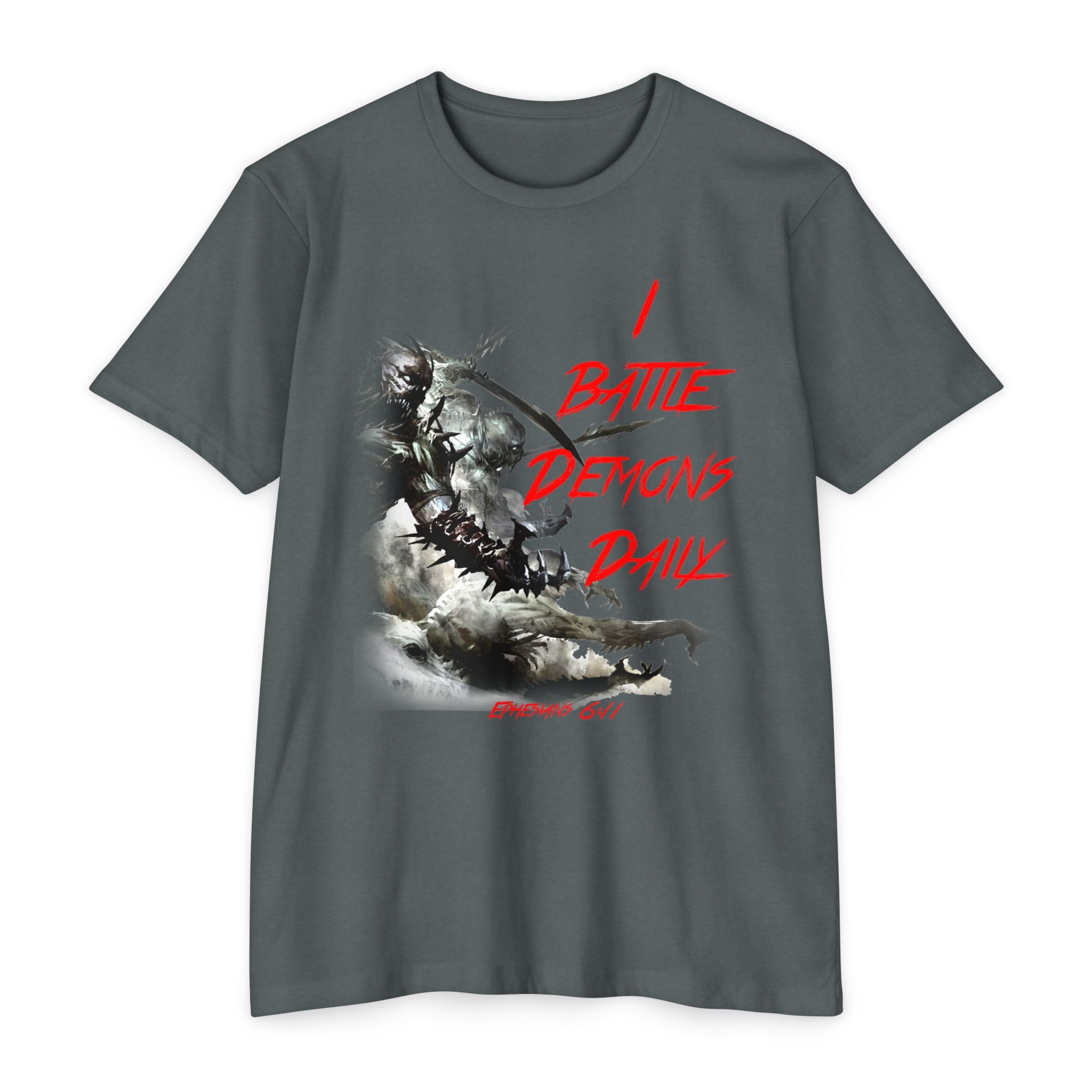 Battle Demons Daily Unisex T-Shirt, Motivational Tee, Gift for Gamers, Unique Graphic Tee, Casual Wear for Every Day, Comfortable Clothing