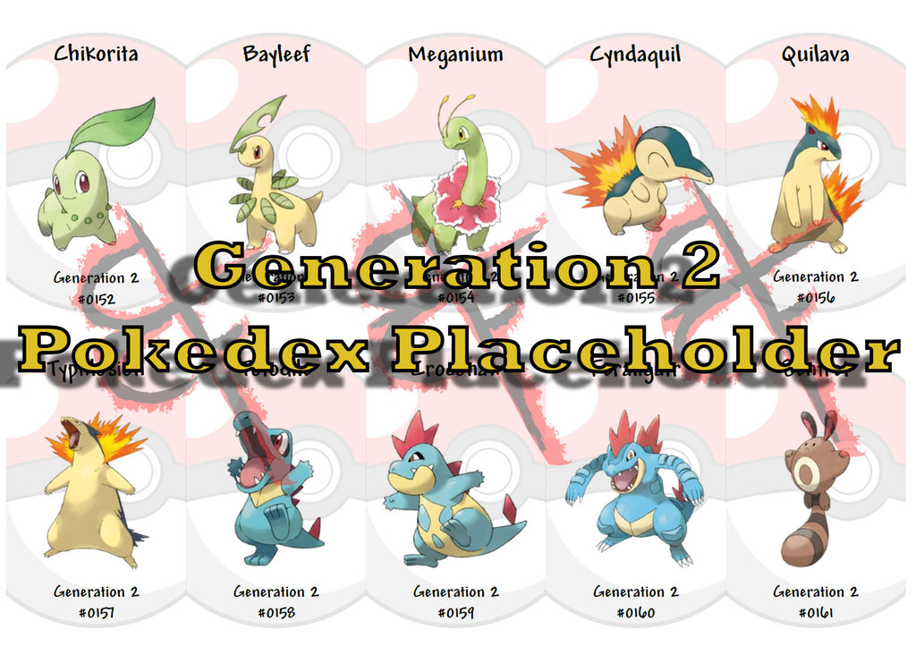 Pokemon - Generation 2 Binder Placeholders