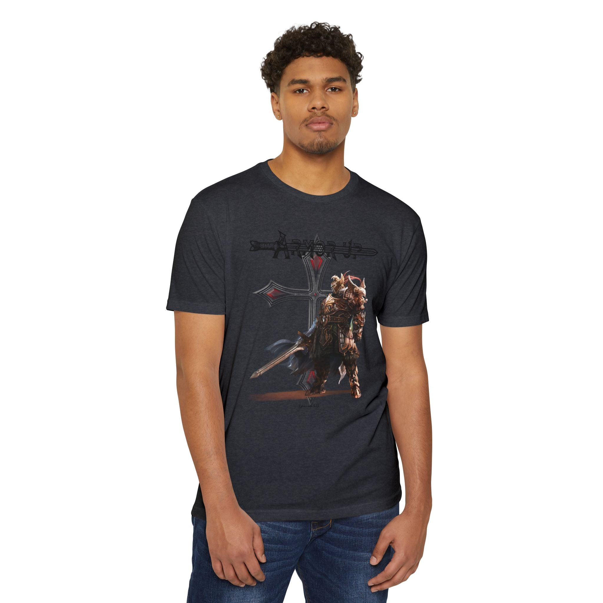 Armor Up, Christian Warrior Graphic T-Shirt, Religious Apparel, Unisex Tee, Unique T-Shirt for Everyday Wear